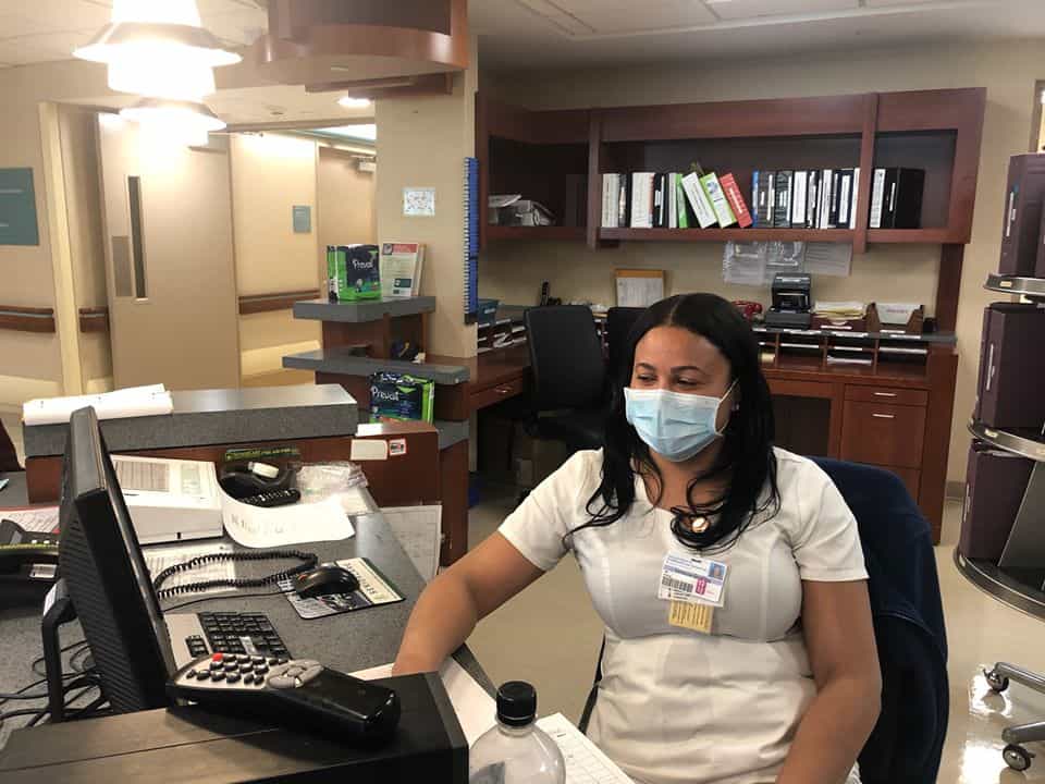 Nurse at Menorah with Mask during COVID10 epidemic