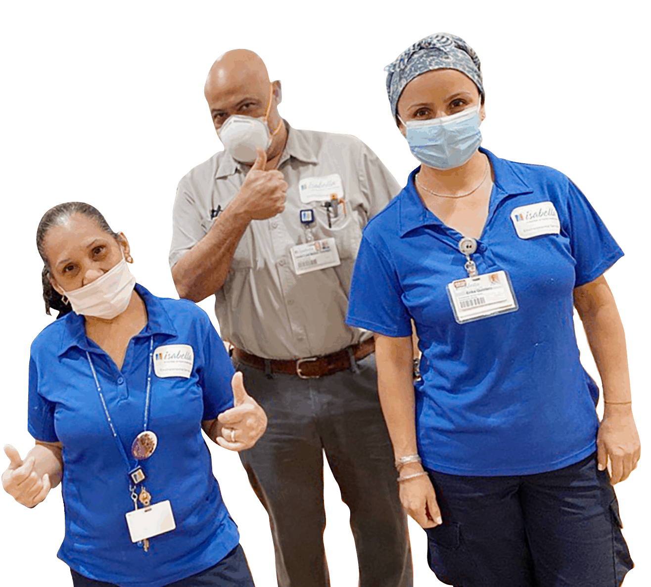 MJHS Employees Wearing PPE and giving thumbs up