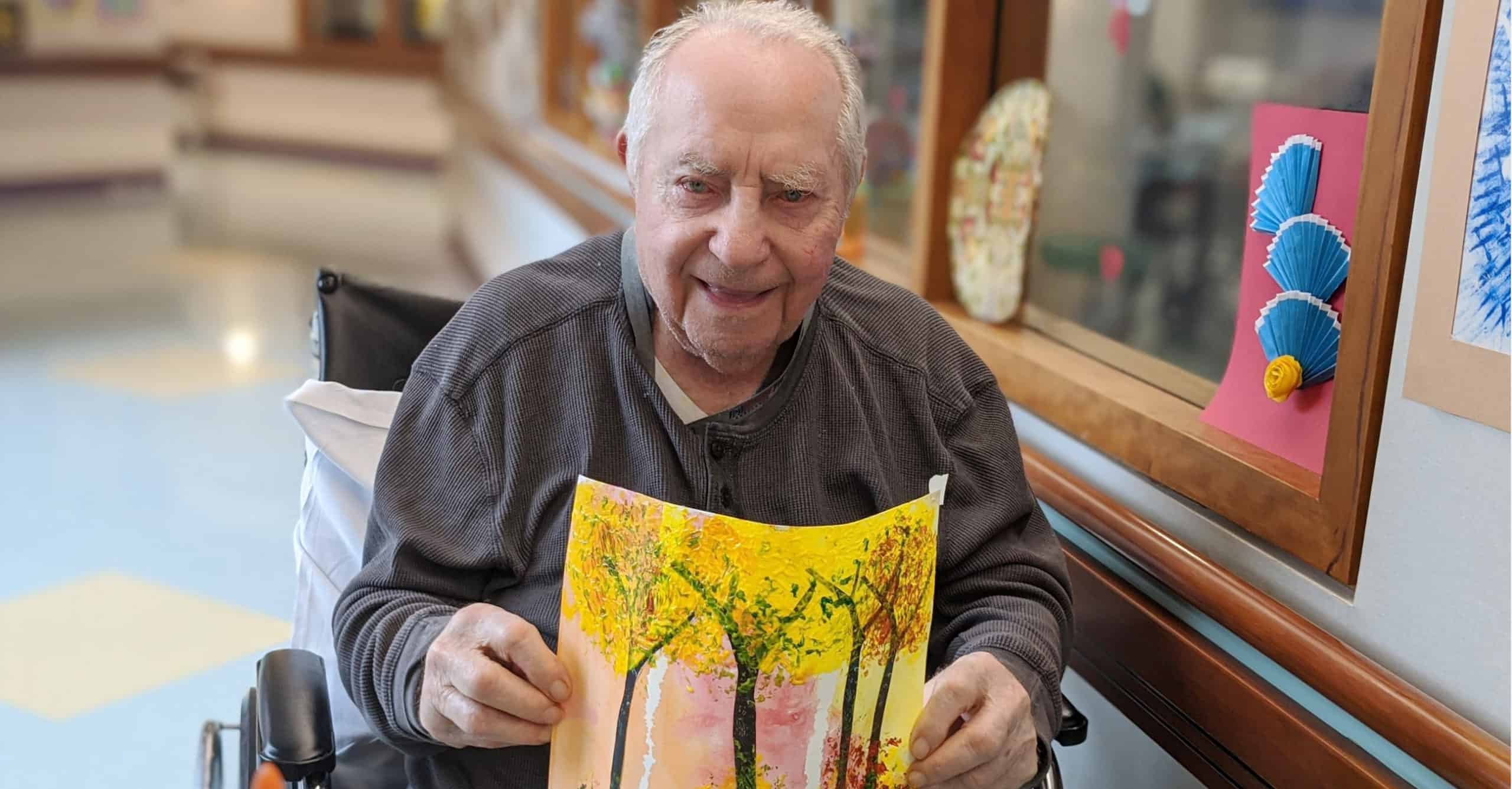 Dementia Patient Enjoying Art Therapy